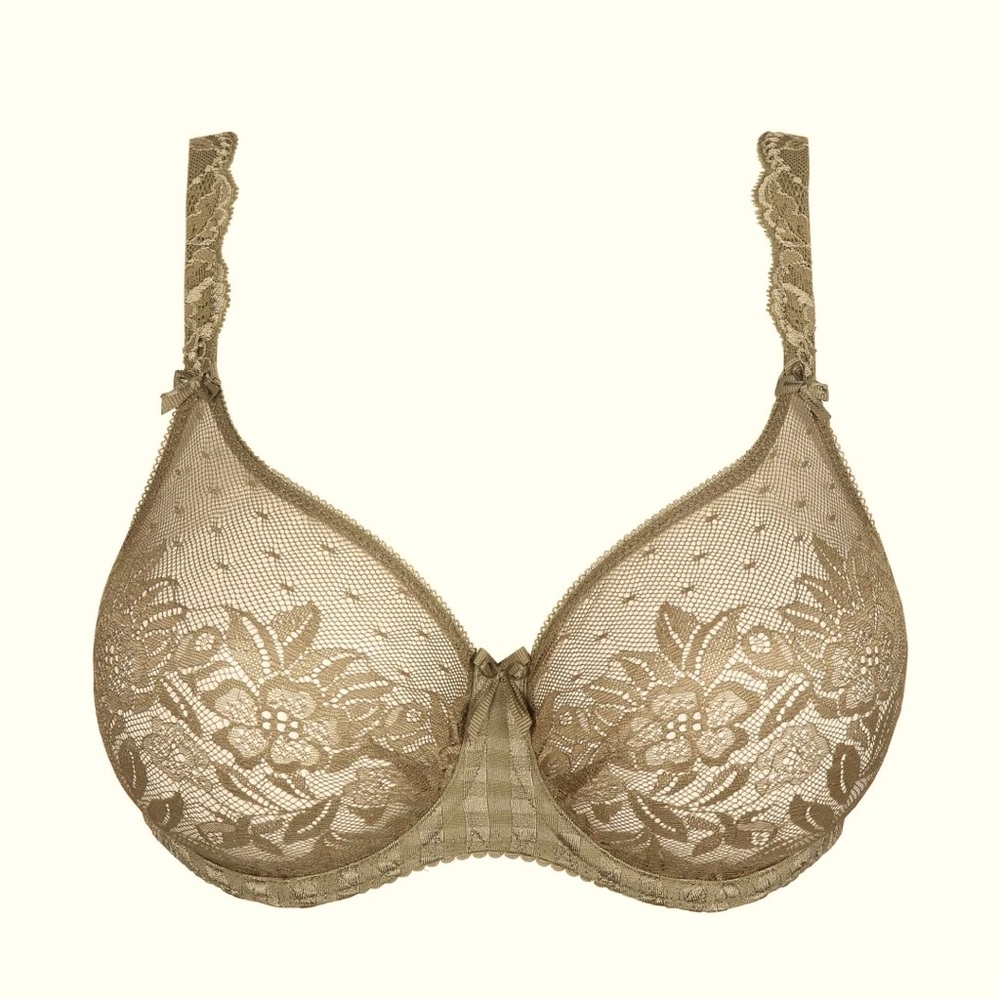 Elegant Lace Underwire Bra - Olive